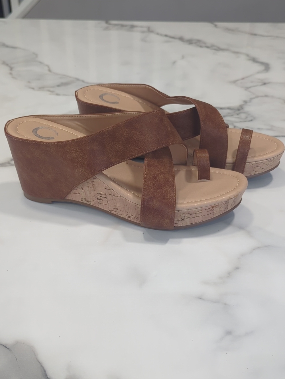 Comfort Wedge Sandal - Brown